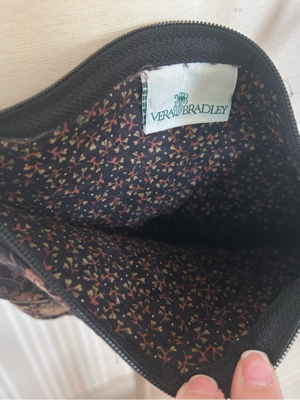Vera Bradley Vintage Black Walnut Quilted Crossbody Bag Retired Pattern Vintage - Picture 4 of 4